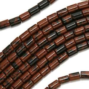  Mahogany Obsidian Sooth Tube Beads 4 x 6mm /15.5 Inch 