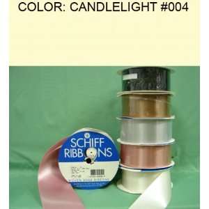   SINGLE FACE SATIN RIBBON Candlelight #004 1/4~USA 