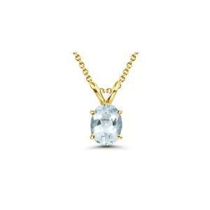  0.81 Cts Sky Blue Topaz Solitaire Pendant in 14K Yellow 