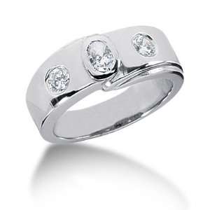  0.55 Ct Diamond Diamond Ring Engagement Oval cut 14k White 