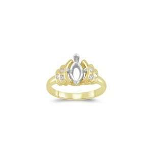 0.06 Cts Diamond Ring Setting in 14K Yellow Gold 6.5 