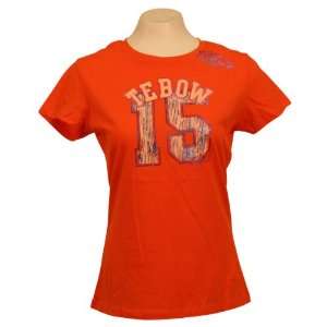  Denver Broncos Womens #15 Tebow Fashion T Shirt (Orange 