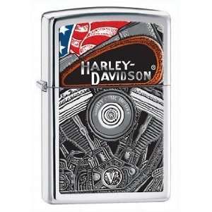  Harley Davidson V Twin Zippo Lighter, High Polish Chrome 
