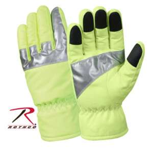 Safety Lime Green Traffic Crossing Guard Reflect Gloves  