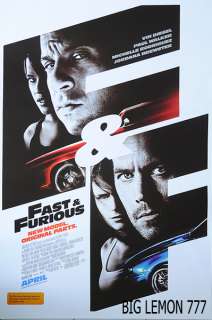 THE FAST AND THE FURIOUS 5 Movie Poster #2 23x34  