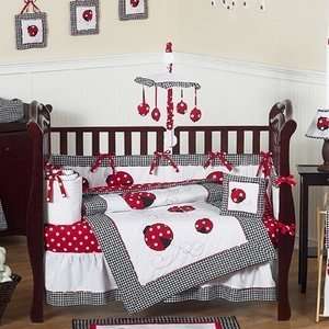  Red & White Polka Dot Ladybug Baby Bedding   9 pc Crib Set 