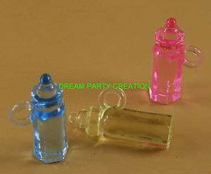 Acrylic CHARM BOTTLES Baby Shower Favor CHOOSE COLOR COMBINATION 