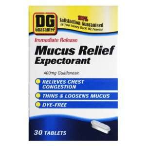  DG Health Mucus Relief & Expectorant   Tablets, 30 ct 