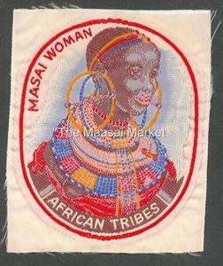 MASAI WOMAN AFRICAN TRIBES PATCH   EMBROIDERED BADGE  