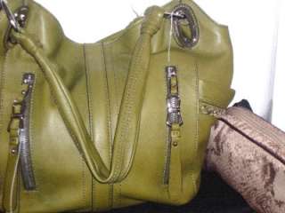MAKOWSKY Olive Green Glove Leather Alice Slouchy Pocket Tote 
