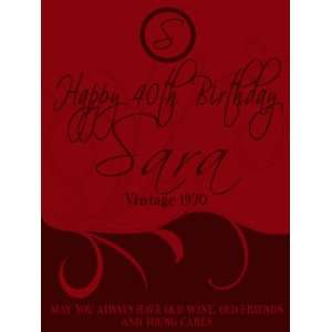  40th Birthday Gift Wine Label   Young Cares Everything 