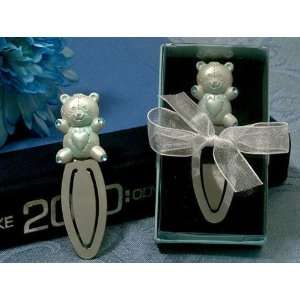  Blue Teddy Bear Baby Shower Bookmark Favors Health 