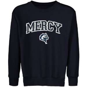 Mercy College of New York Mavericks Youth Logo Arch Applique Crew Neck 