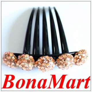 fashion ball pave rhinestone hair comb clip pin jewelry for Bride 
