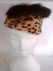 Circa 1960s Faux Leopard Skin Hat with Brown Fur Worn a Bit at Back