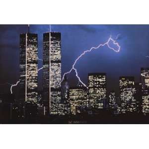  Lightning over World Trade Center   Poster (36x24)