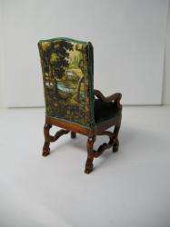 Dollhouse Custom Upholstered Furniture Tudor style Chair  
