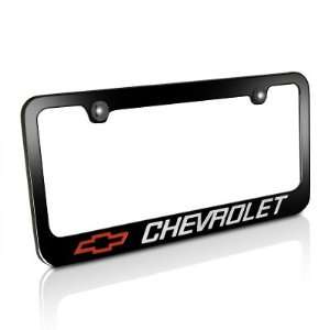 Chevrolet Logo Black Metal License Plate Frame, Official Licensed