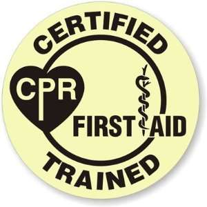  Certified CPR First Aid Trained GlowSmart Vinyl Sticker, 2 