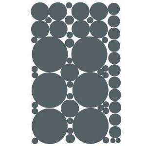  53 Grey Vinyl Polka Dots Circles Wall Decor Decals 