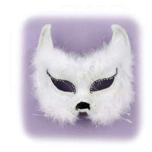 Sparkling White Cat Venetian Mask [Apparel] Everything 