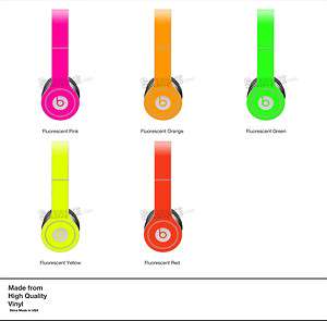 PINK NEON SKIN KIT for Monster Beats by Dr. Dre Solo Headphones  