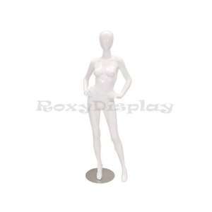  (MD A4W1) Abstract Female Egg Head Mannequin Glossy White 