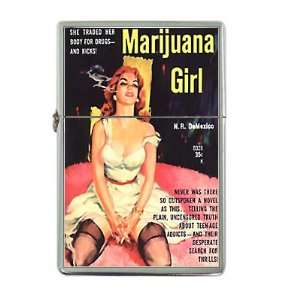  Marijuana girl FLIP TOP LIGHTER