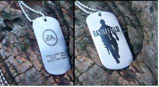 Battlefield 3 Game Dog Tag Pendant Necklace Free With Chain  Two Sides 