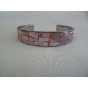  Red Mother of Pearl Seashell Flexible Bangle Everything 