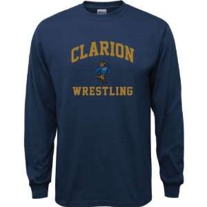 Clarion Golden Eagles Navy Youth Wrestling Arch Long Sleeve T Shirt 