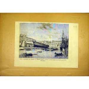  Brest Ship Iphigenie Boats Naval French Print 1881