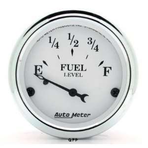 Auto Meter  1604 2 1/16 Old Tyme White   Fuel Level Gauge   0 Ohm 
