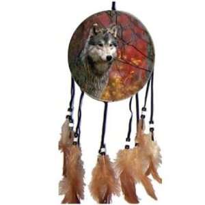   Dream Catcher Fall Wolf Red Background Picture