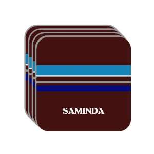   Name Gift   SAMINDA Set of 4 Mini Mousepad Coasters (blue design