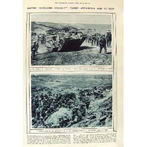  1917 BRITISH TANKS WAR BATTLEFIELD FRANCE ZUBER GUN