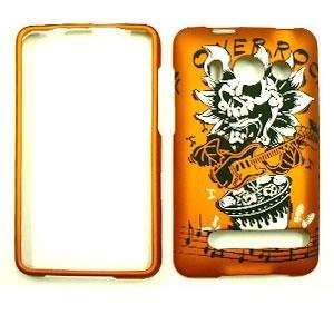  HTC EVO 4G 3D Embossed, Flower Skull Playing Guitar and 