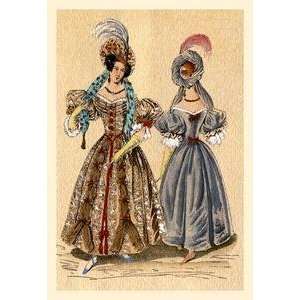  Vintage Art Ladies with Feathered Hats   10893 2