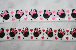   Red White Minnie Mouse foldover fold over elastic FOE hair ties 5/8