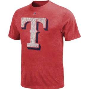   Rangers Heathered Red Majestic Two Bagger T Shirt