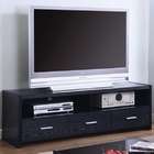   Black finish wood Plasma TV console stand with media storage drawers