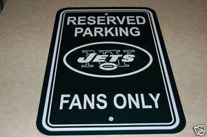 ny jets sign fans only reserved parking sign  