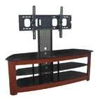 Walker Edison TV Stand with Removable Mount in Brown and Black Finish