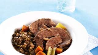 Braised beef with lentils   Lip smackingly delicious