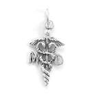 BillyTheTree Jewelry Medical Doctor Caduceus Charm 925 Sterling Silver