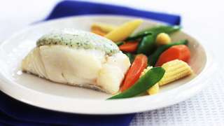 Herby fish fillets & baby vegetables   A great dish for breastfeeding 