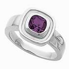 Gems is Me 14K White Gold Antique Square Cushion Cut Amethyst Ring