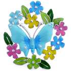 Fantasyard Blue Butterfly with Flower Wreath Pin Brooch