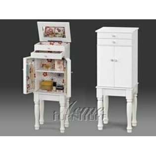   kids style jewelry armoire with floral pattern inside 