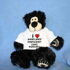 SHOPZEUS Plush Black Teddy Bear (Thumples) toy with I Love Ambulance 